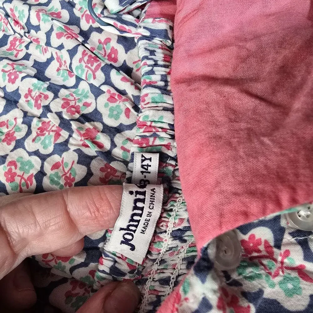 Johnnie B Boden Dress Girls 13-14Y Floral Smocked Sundress Spring Summer Pink